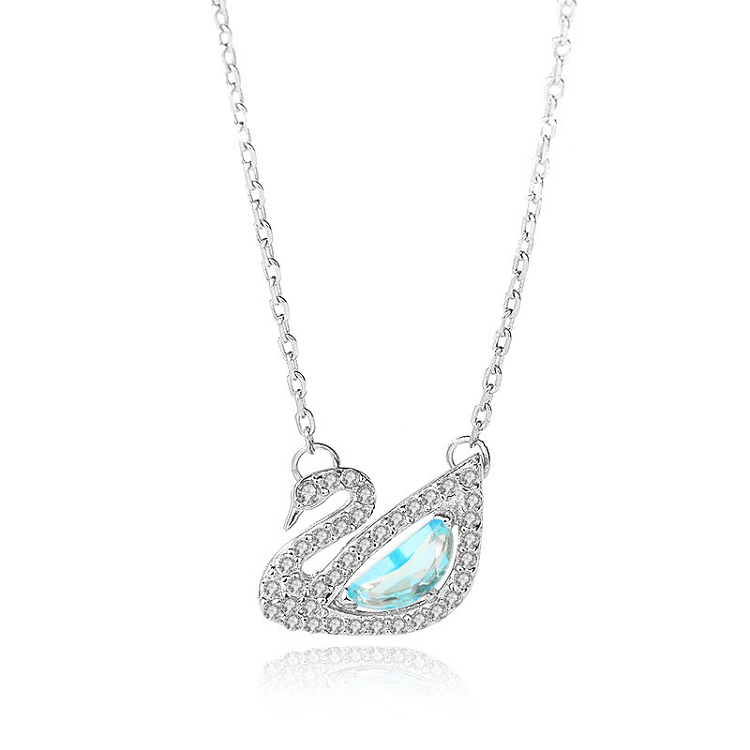 Wmkox8yii Twinkling Necklace Silver Zircon Pendant Women's Collarbone  Necklace 