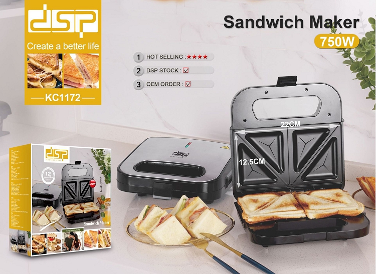 dsp portable sandwich maker 3 in