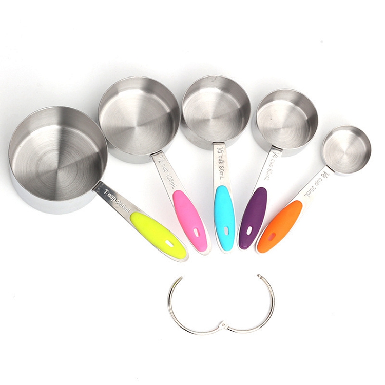 Stainless Steel Handle Measuring Cups Baking Cooking Tool Set, 4