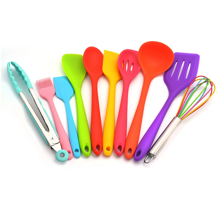 QIBOORUN Stainless Steel Kitchen Utensil Set -8 Cooking Utensils, Colorful  Titanium Plated Set Kitchen Tools Gadgets Cake Shovels/Plain Spatula