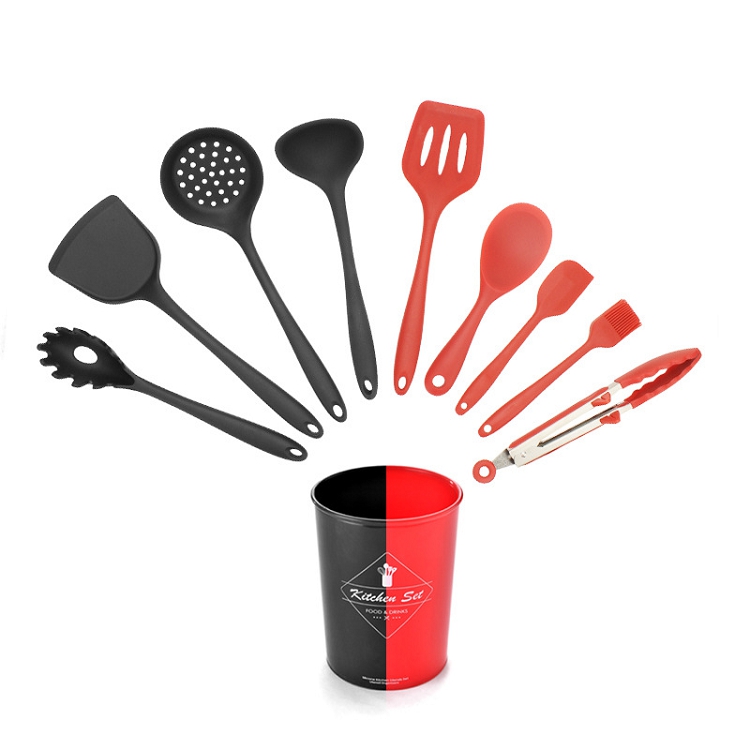 Cook with Color Silicone Kitchen Tools and Gadgets with Wooden