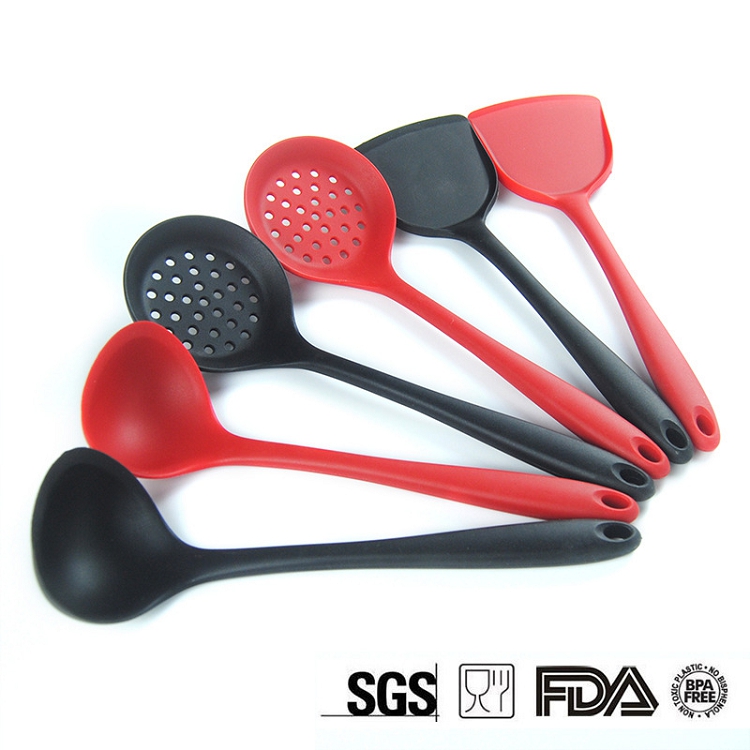 Better Houseware Red Silicone Kitchen Utensil Set, 5-Piece Non-Stick Tools, Dishwasher Safe, Heat-Resistant