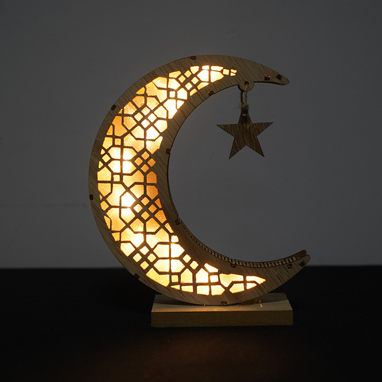 Ramadan decoration, in shape of a half-moon and star with oriental motifs